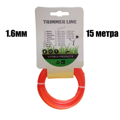 Корда квадрат 1.6мм – 15м. за храсторез, тример, моторна коса